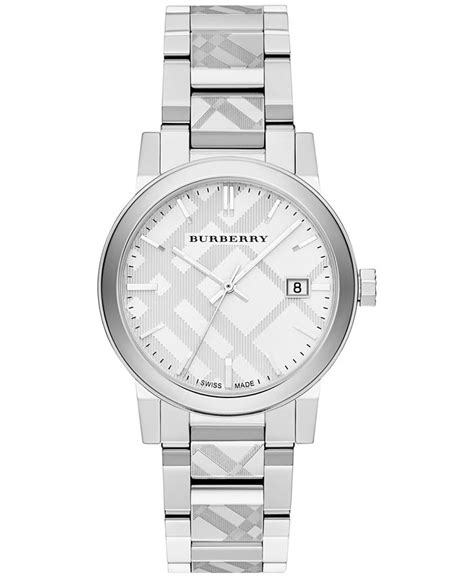 burberry unisex swiss stainless steel bracelet watch 38mm bu9037|Burberry Unisex Watch The City 38mm Engraved Checked Steel .